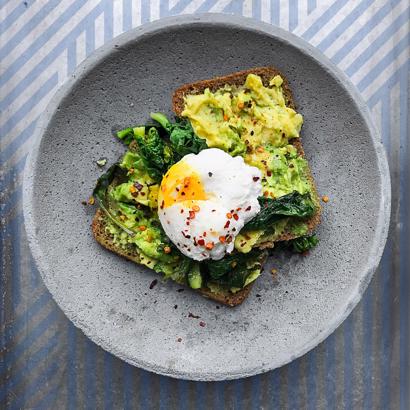 avocado and egg toast on plate